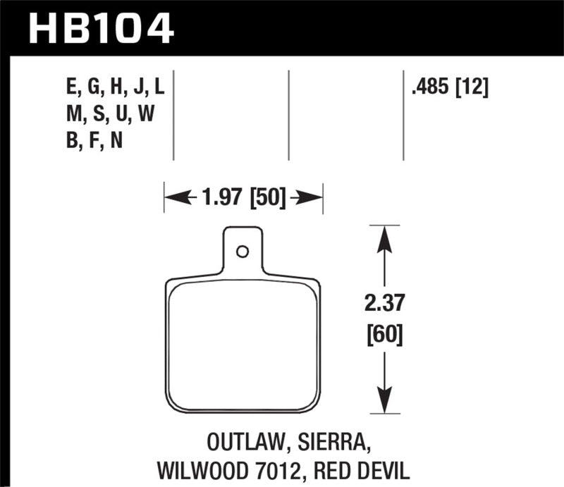Hawk Sierra/Outlaw/Wilwood HP+ Street Brake Pads - Black Ops Auto Works