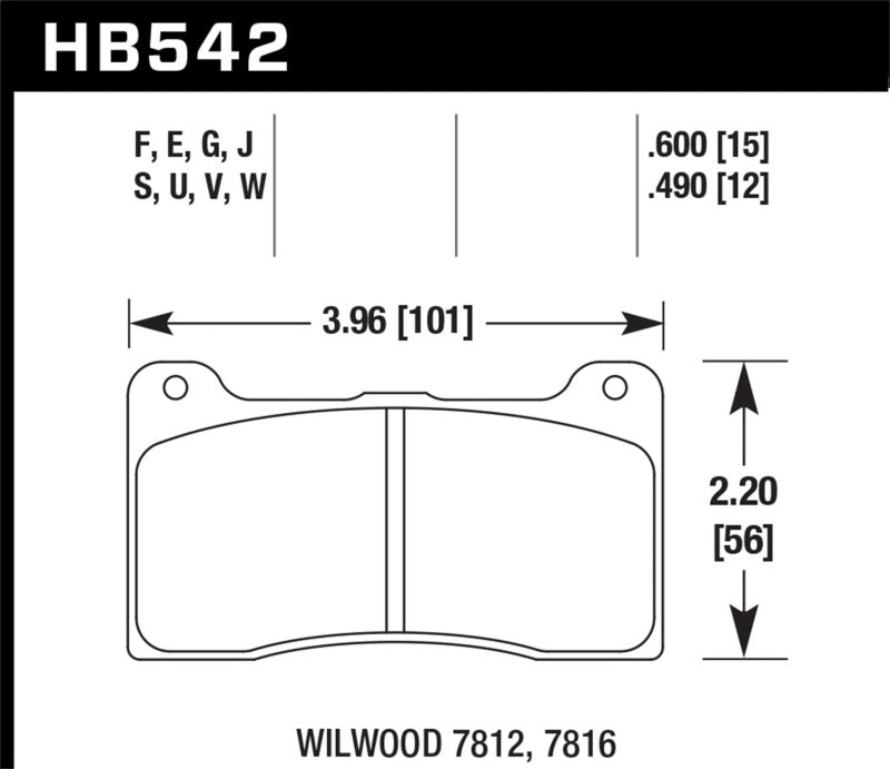 Hawk Wilwood Dynapro Narrow Mount/NDL/Radial Mount Billet DTC-60 Race Brake Pads - Black Ops Auto Works