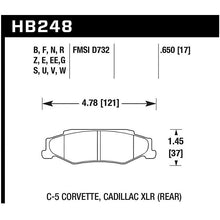 Load image into Gallery viewer, HB248U.650 Chevrolet Corvette rear race brake pads 1997 to 2013