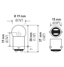 Load image into Gallery viewer, Hella Bulb 90 12V 8W BA15d G6 Hella HELLA90