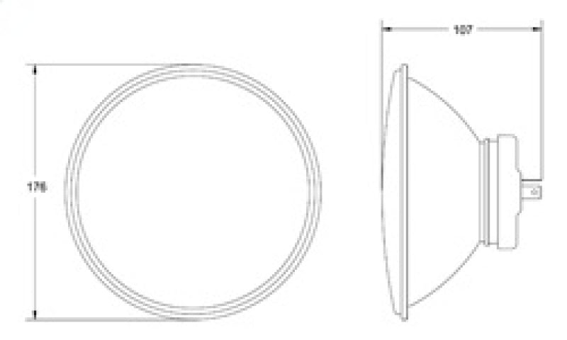 Hella 7 inch 165MM H4 ECE Head Lamp - Hella LA002395031