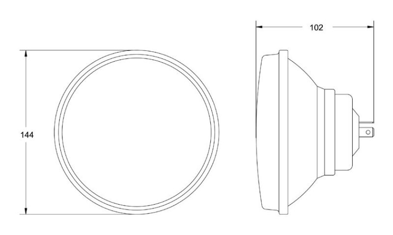Hella Vision Plus 5-3/4in Round Conversion H4 Headlamp High/Low Beam - Single Lamp - Hella LA002850001