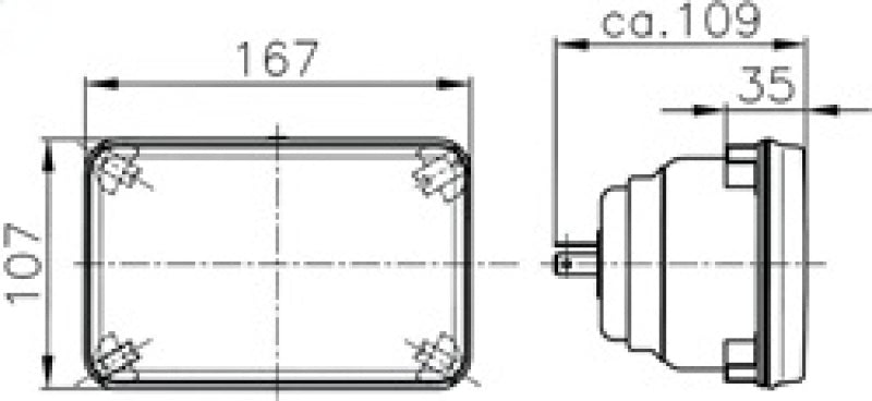 Hella Module 164 x 103mm H4 12V ECE Universal Lamp - Hella LA003177001