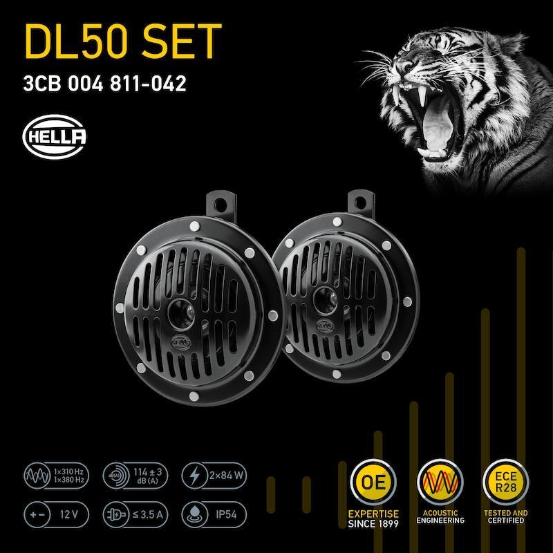 Hella Supertone Horn Kit 12V 310/380HZ HTone Black - Hella LA004811042