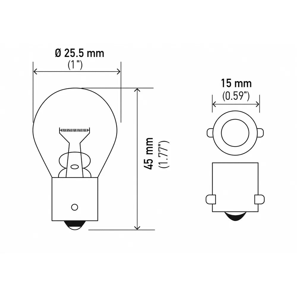 Hella Bulb 1156 12V 27W BA15s S8 (MOQ 10) - Hella LA1156