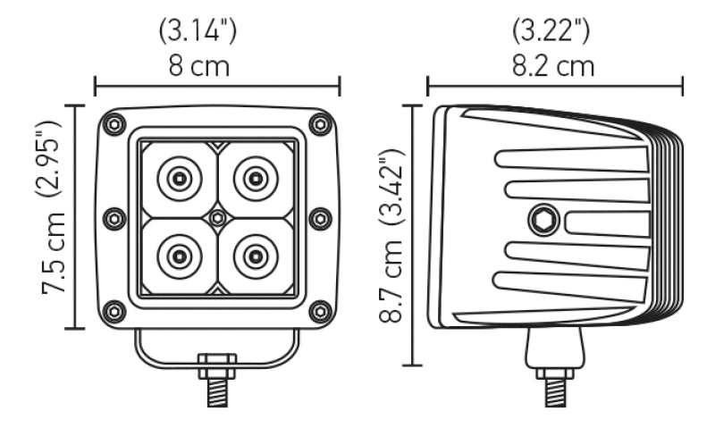 Hella HVF Cube 4 LED Off Road Kit - Hella LA357204831