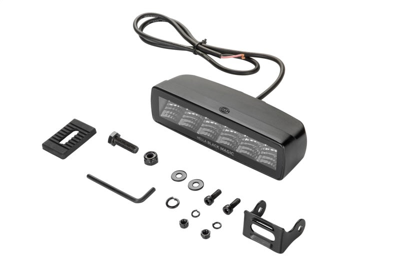 Hella Universal Black Magic 6 L.E.D. Mini Light Bar - Flood Beam - Hella LA358176201