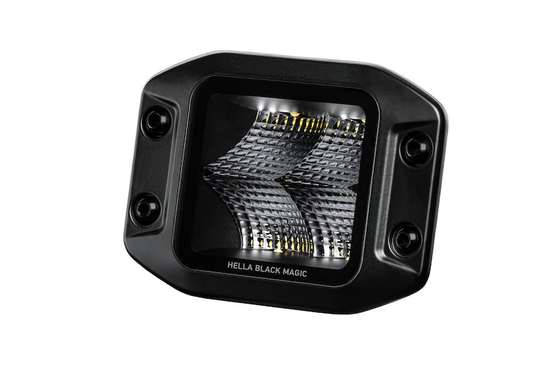 Hella Universal Black Magic 3.2in L.E.D. Cube Kit - Flood Beam (Flush Mount) - Hella LA358176831