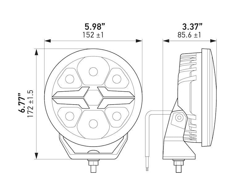 Hella Blade 6in LED Driving Lamp - (Set of 2) - Hella LA358228801