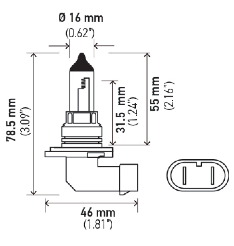 Hella 9006 12V 55W Halogen Bulb - Hella LA9006