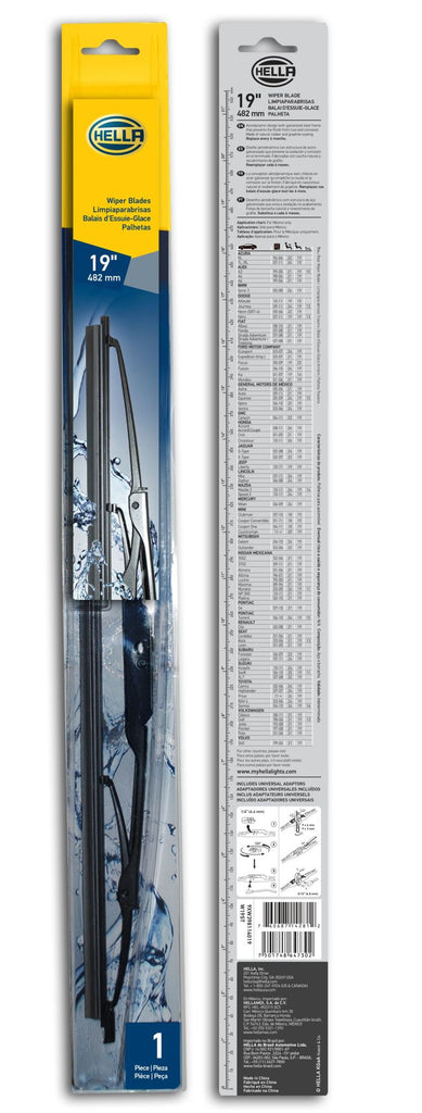 Hella Standard Wiper Blade 19in - Single - Hella LA9XW398114019