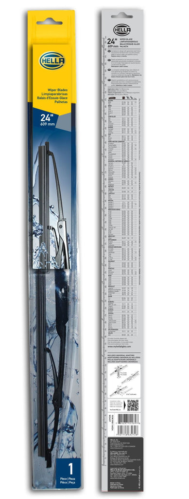 Hella Standard Wiper Blade 24in - Single - Hella LA9XW398114024