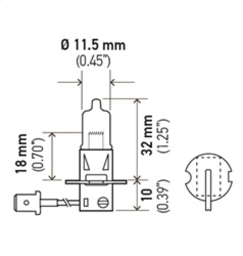 Hella H3 24V/70W PK22s T3.25 Halogen Bulb - Hella LAH3 24V