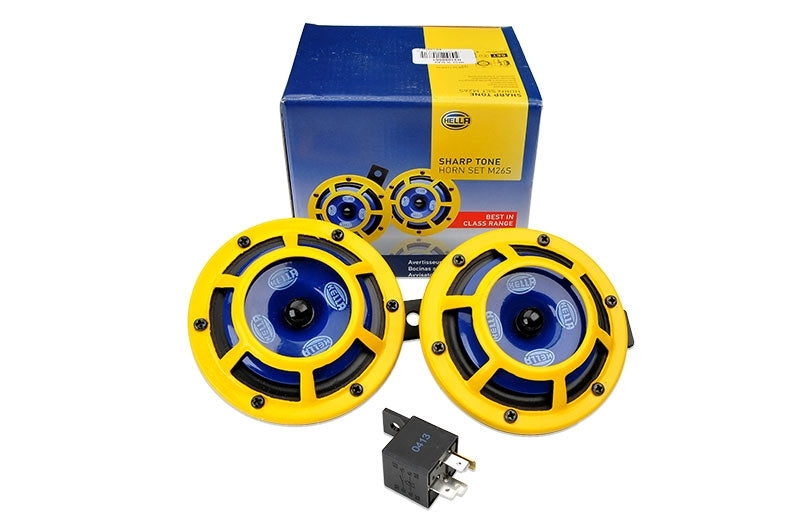 Hella Sharptone Horn Kit 12V 415/350Hz Yellow (3BB922000731 = H31000001) (Min Qty 360) - Black Ops Auto Works