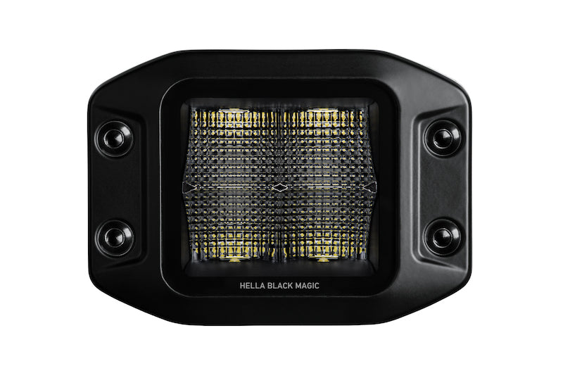 Hella Universal Black Magic 3.2in L.E.D. Cube Kit - Flood Beam
