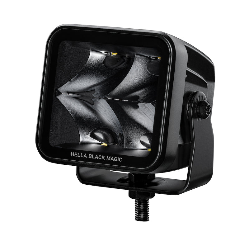 Hella Universal Black Magic 3.2in L.E.D. Cube Kit - Flood Beam (Long Range) - Black Ops Auto Works