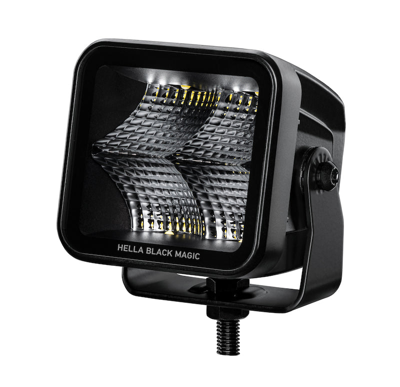 Hella Universal Black Magic 3.2in L.E.D. Cube Kit - Flood Beam (Short Range) - Black Ops Auto Works