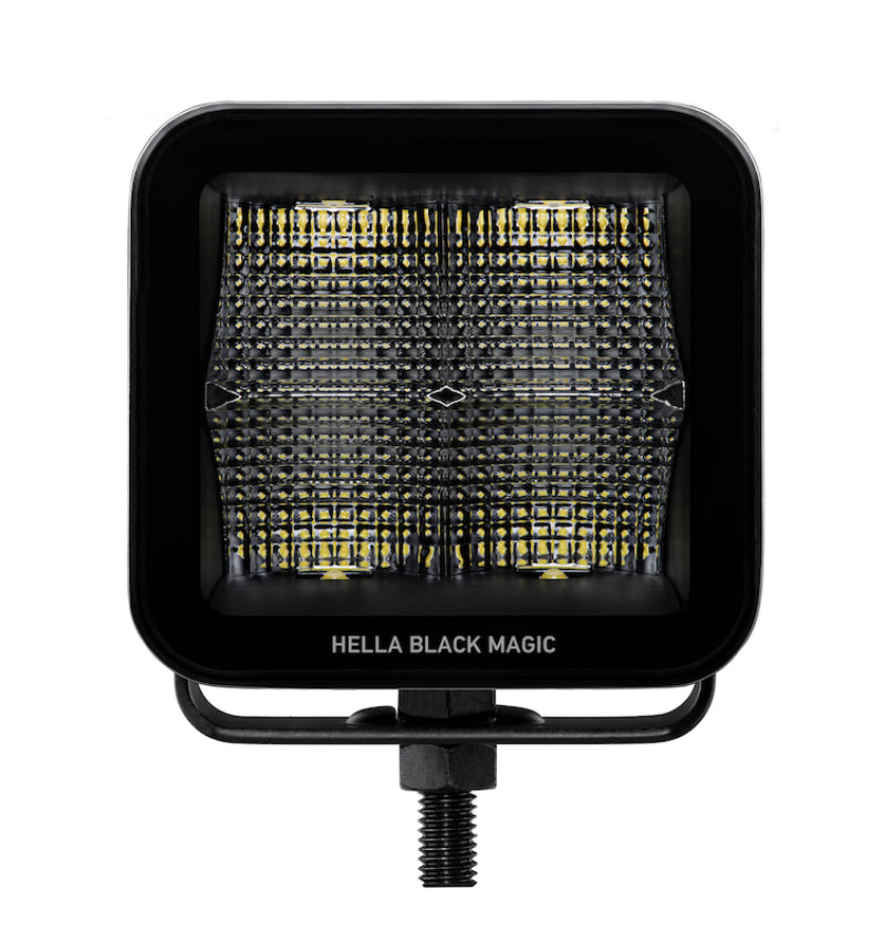 Hella Universal Black Magic 3.2in L.E.D. Cube Kit - Flood Beam (Short Range) - Black Ops Auto Works