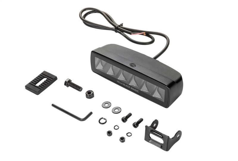 Hella Universal Black Magic 6 L.E.D. Mini Light Bar - Spot Beam - Black Ops Auto Works