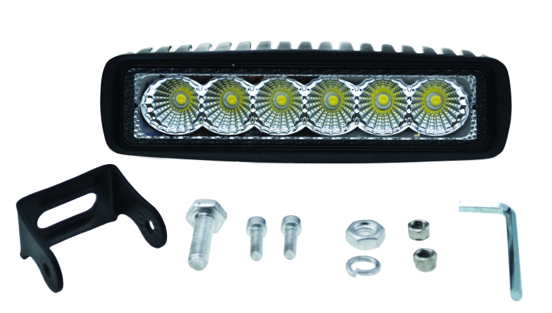 Hella Value Fit Mini 6in LED Light Bar - Flood Beam Pedestal - Black Ops Auto Works