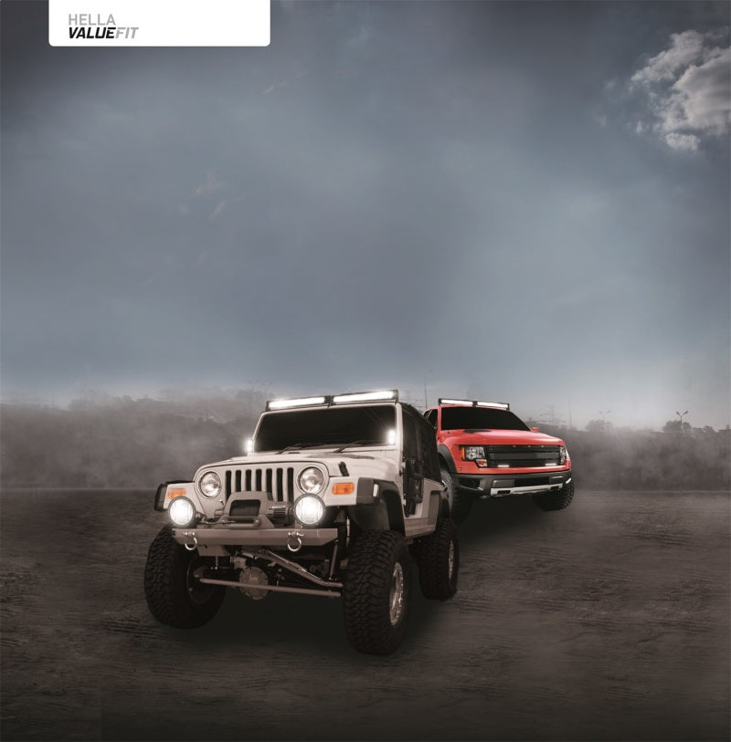 Hella Value Fit Mini 6in LED Light Bar - Flood Beam Pedestal - Black Ops Auto Works