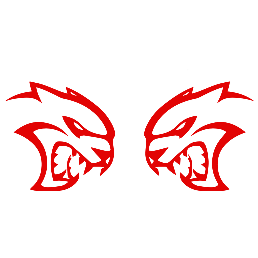 Hellcat Head Badge Emblem 3in x 3in Pair