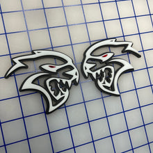 Load image into Gallery viewer, Hellcat Head Badge Emblem 3in x 3in Pair