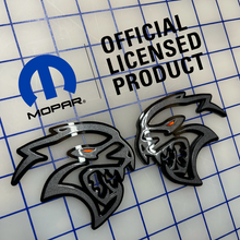 Load image into Gallery viewer, Hellcat Head Badge / Emblem 3in x3in (Pair) Exotic Innovations