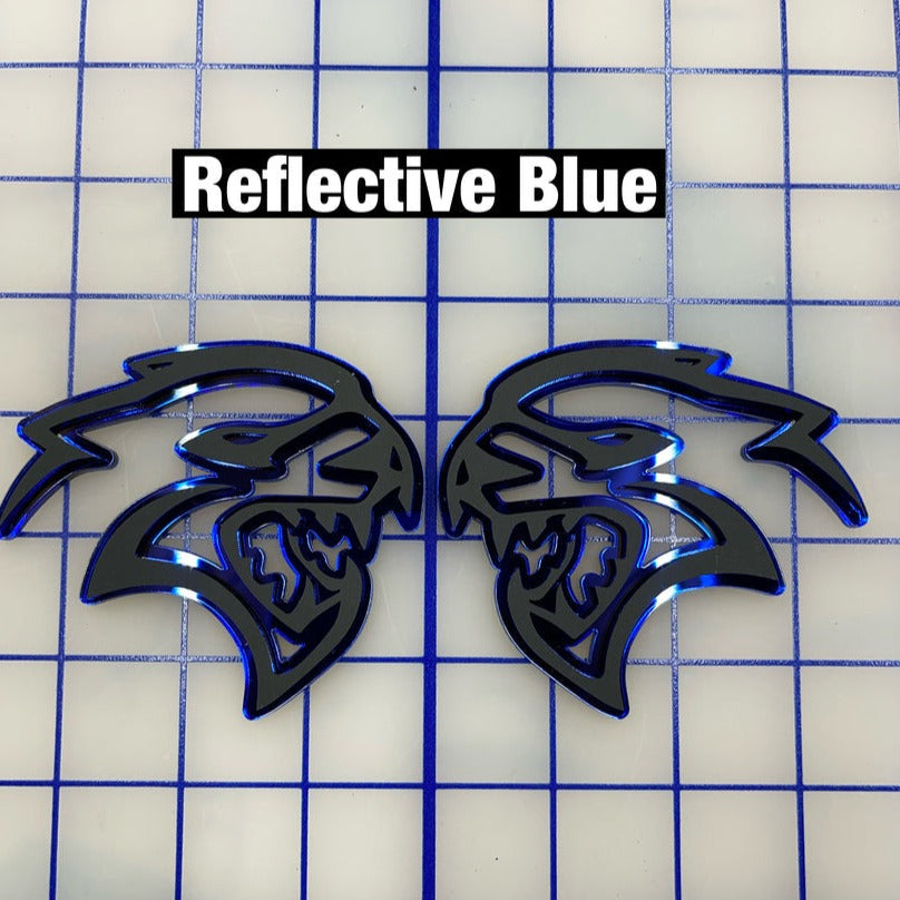 Hellcat Head Badge / Emblem 3in x3in (Pair) Exotic Innovations