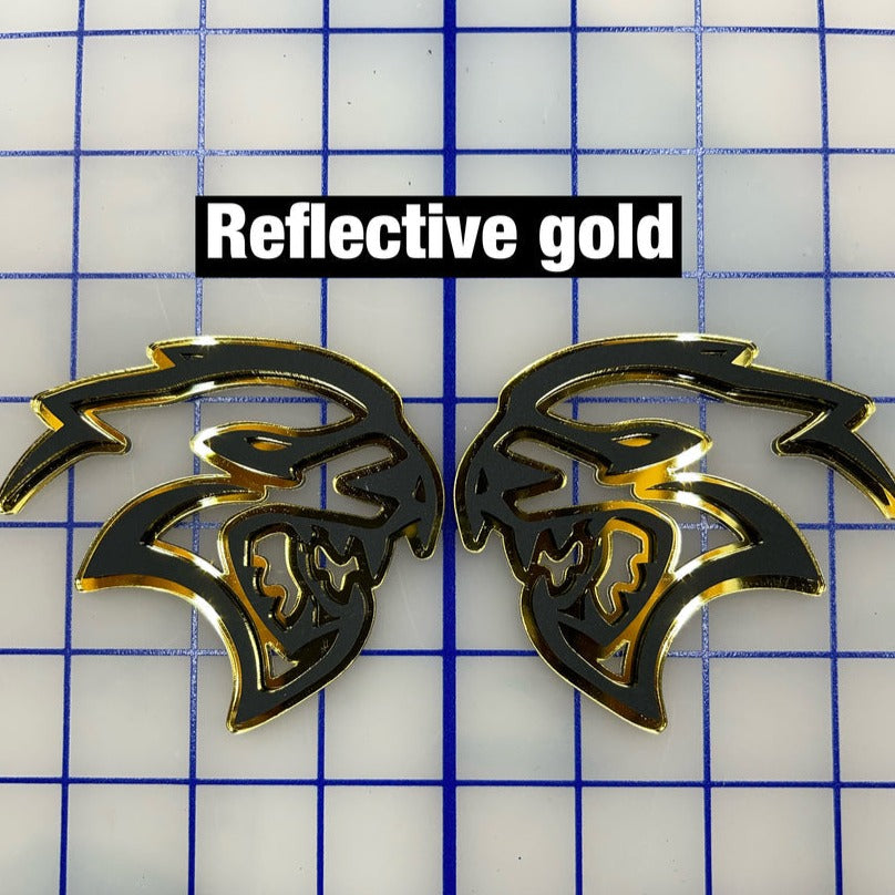 Hellcat Head Badge / Emblem 3in x3in (Pair) Exotic Innovations
