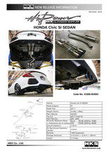 Load image into Gallery viewer, HKS 17+ Honda Civic Si Sedan (FC) Hi-Power Muffler Exhaust - Black Ops Auto Works