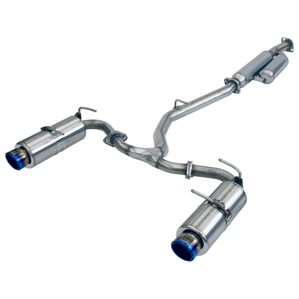 HKS 32016-AF101V Hi-Power SPEC-L II Bluest Edition exhaust for Toyota GR86 and Subaru BRZ, complete system on white background