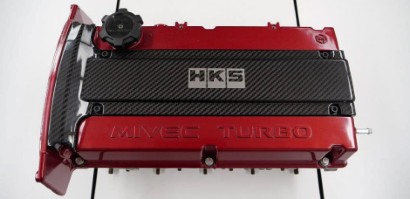 HKS45999-AM002-HKS CARBON PLUG COVER 4G63 (Lancer Evolution IV - IX)-Engine Covers-HKS