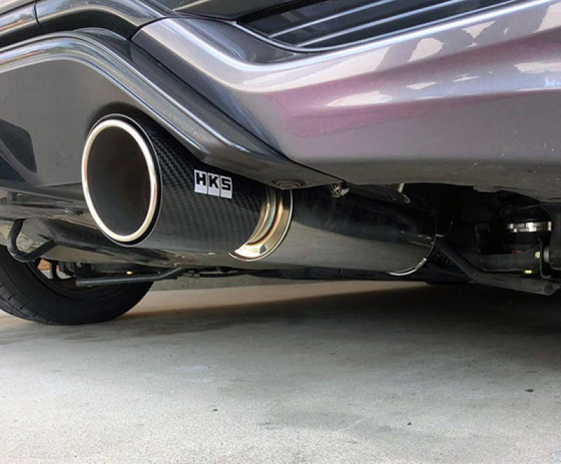 HKS Hi-Power Muffler 2014+ Honda Fit Sport GK5 w/ Carbon Tips - Black Ops Auto Works
