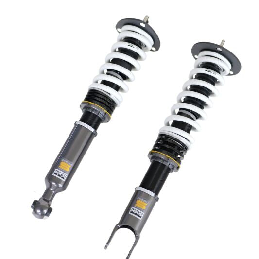 HKS Hipermax S full coilover kit for 1993-2002 Toyota Supra JZA80, front three-quarter view