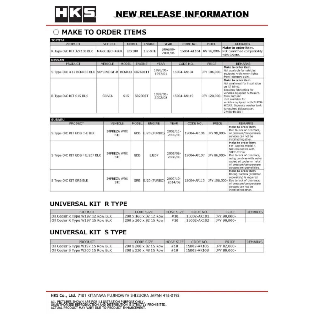 HKS S Type O/C KIT ZN6/ZC6 for S/C BLK - HKS15004-AT111 - product view 2