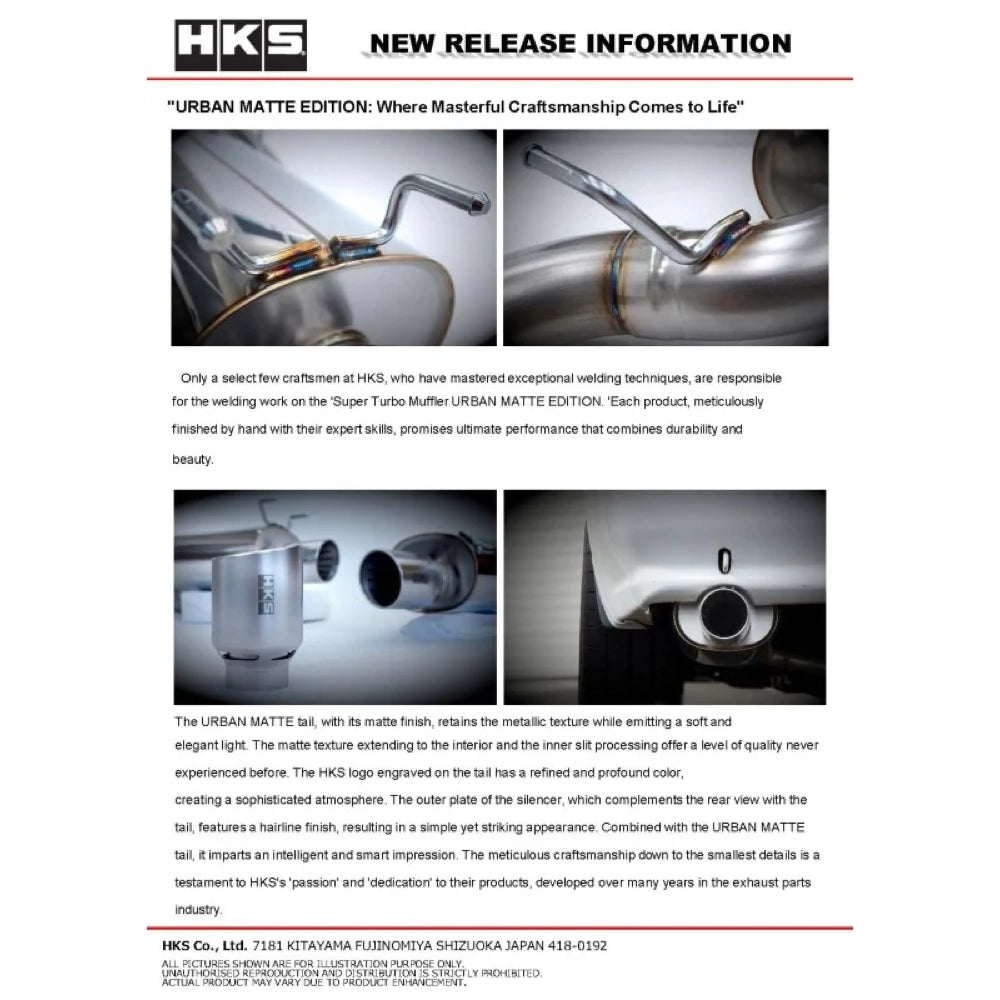 HKS 89-94 Nissan Skyline GT-R E-BNR32 RB26DETT URBAN MATTE Edition Super Turbo Muffler - HKS31029-AN012 - product view 3