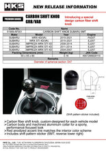 Load image into Gallery viewer, HKS 15-21 Subaru WRX STI 6MT Carbon Shift Knob - HKS 51999-AF001
