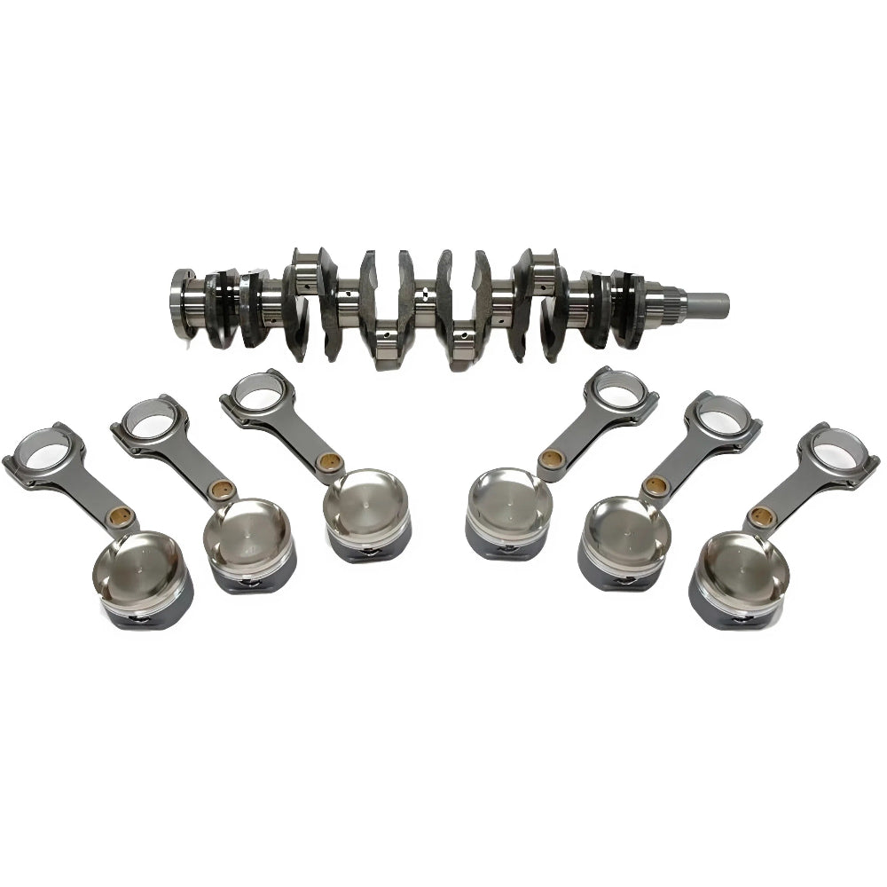 Close up HKS nickel-plated piston crown and lightweight design