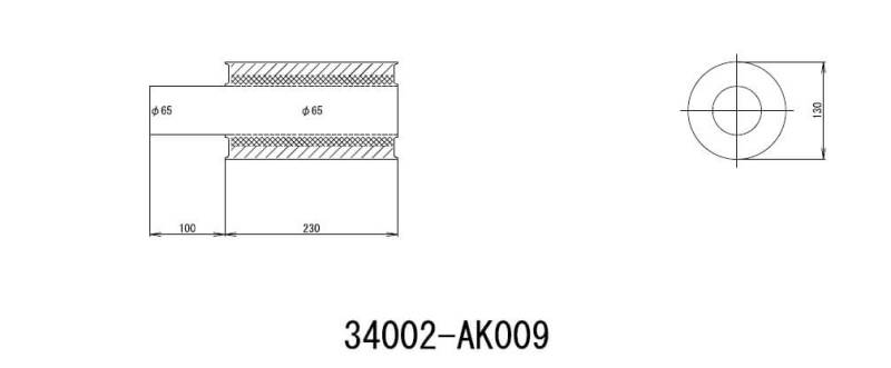 HKS UNIVERSAL EX H/M SUS 130-65 w/o tail (MOQ: 8pcs) - Black Ops Auto Works