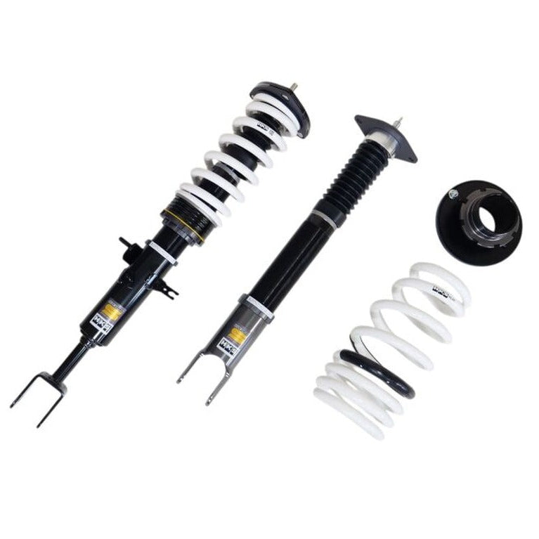 HKS 80330-AN010 Hipermax S coilover kit for 2002-2009 Nissan 350Z and Infiniti G35, front product view