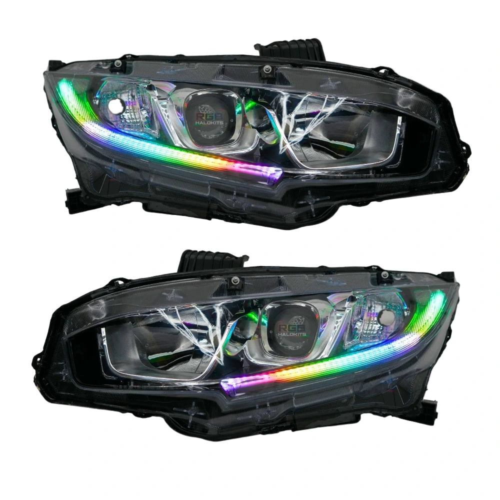 RGB Halo Kits Honda Civic Multicolor Flow Series DRL Boards (2016-2021)