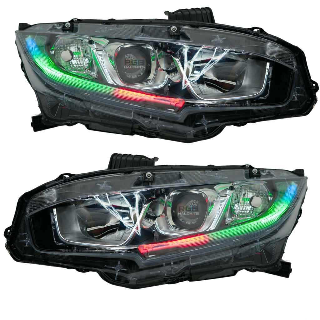 RGB Halo Kits Honda Civic Multicolor Flow Series DRL Boards (2016-2021)