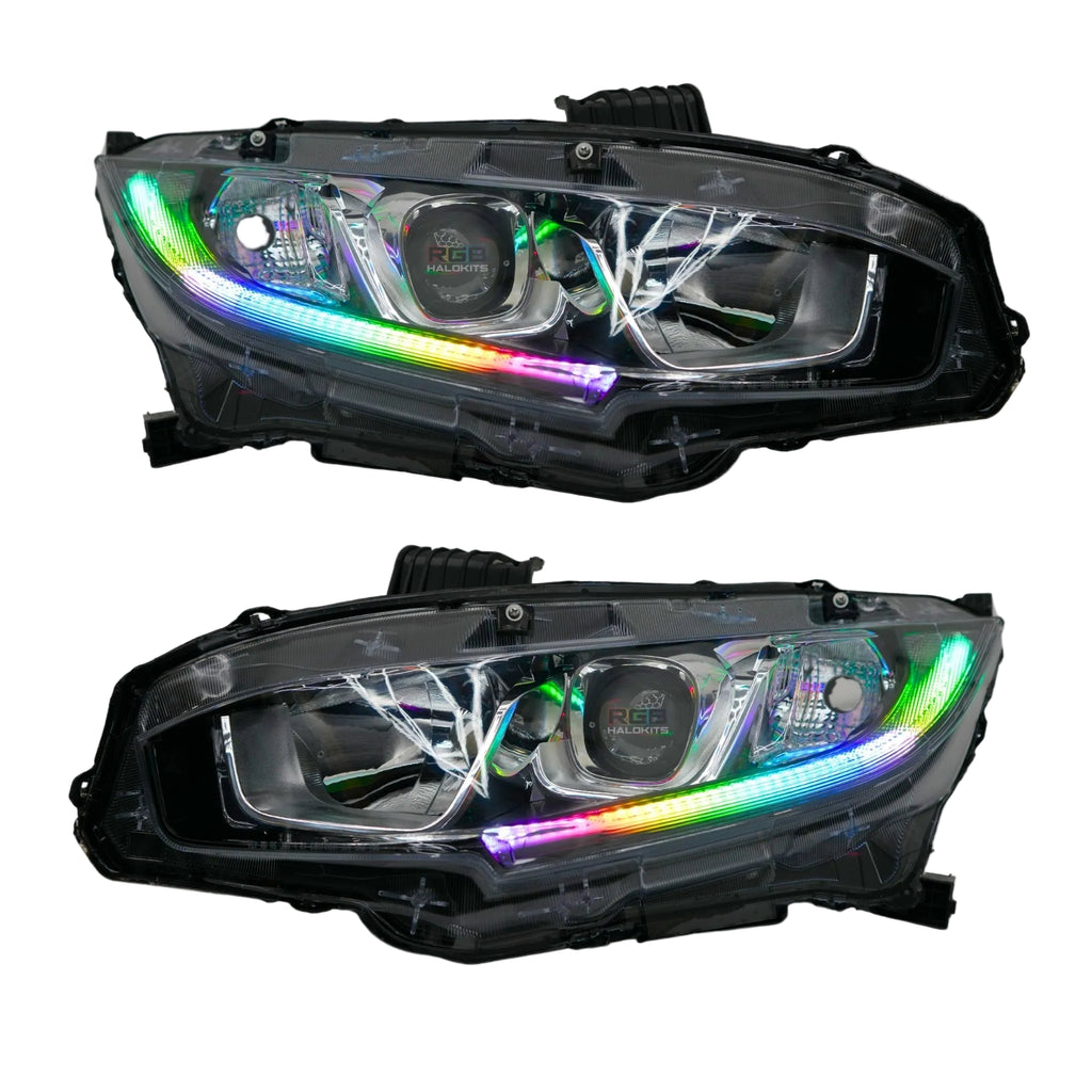 RGB Halo Kits Honda Civic Multicolor Flow Series DRL Boards (2016-2021)