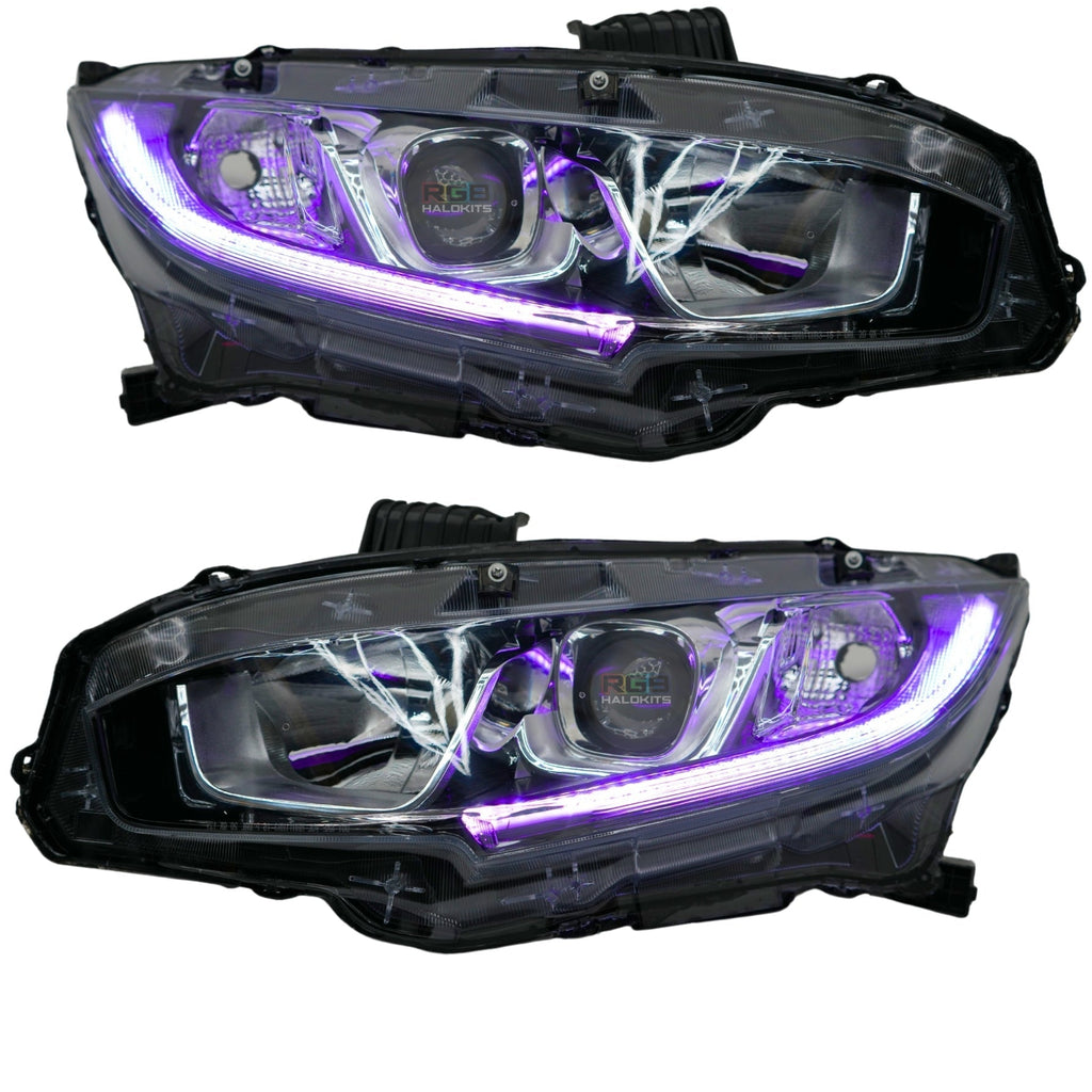 RGB Halo Kits Honda Civic Multicolor Flow Series DRL Boards (2016-2021)