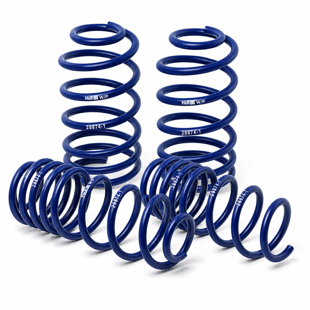 Blue H&R Sport lowering spring with part number 28874-1