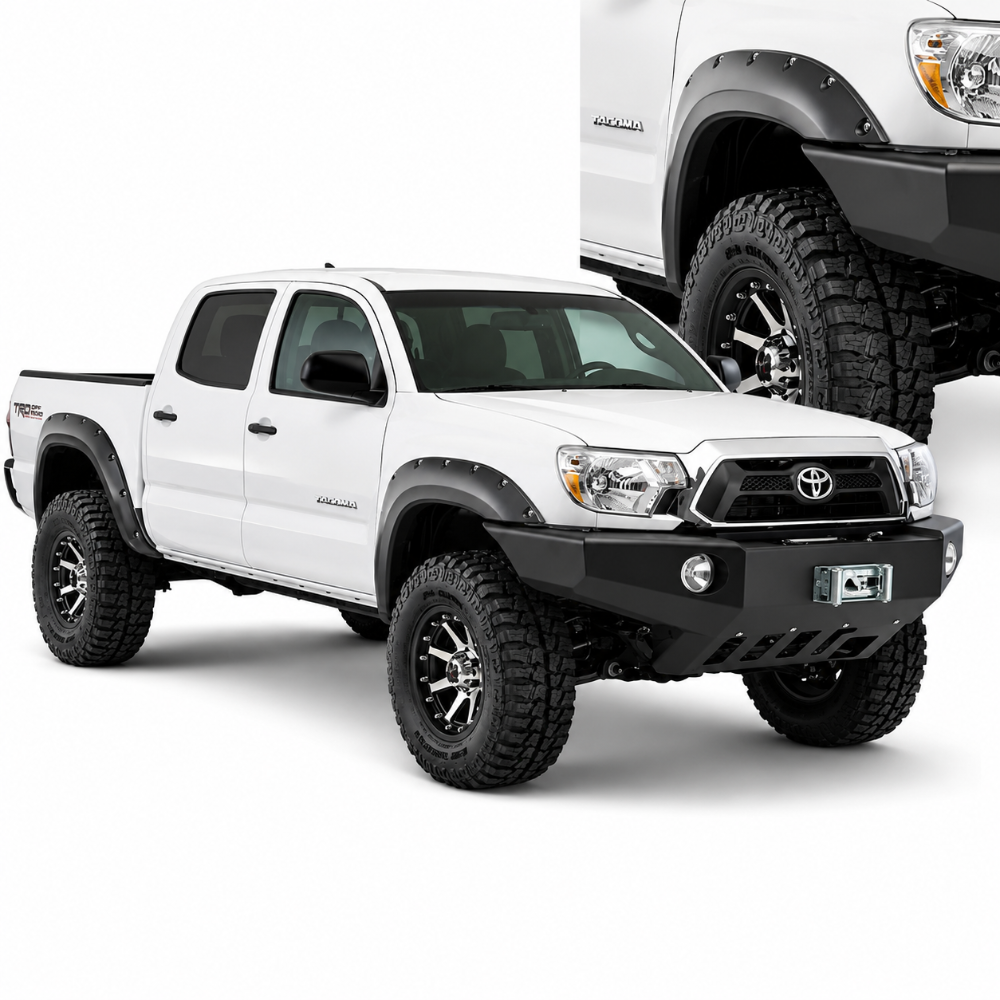 Husky 2803928 black 4-piece fender flare kit for Toyota Tacoma trucks