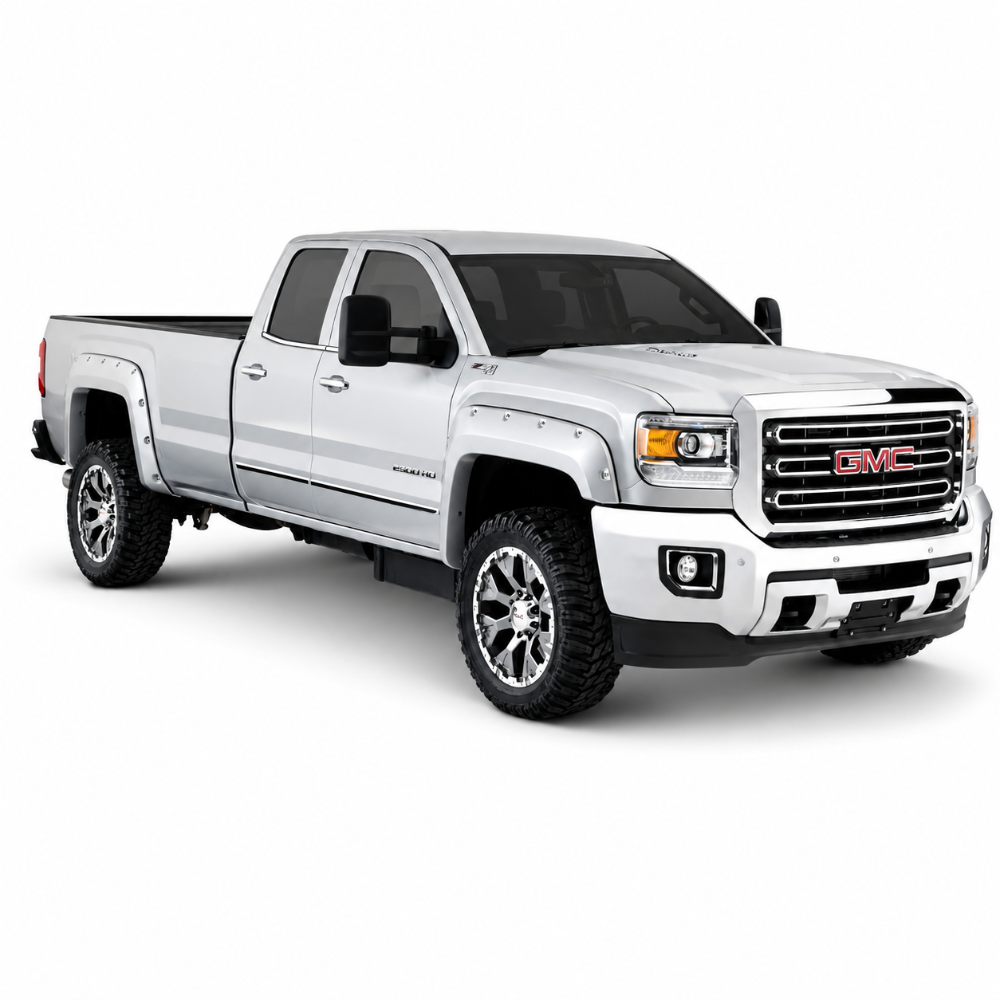 Husky 2804967 black 4-piece fender flare kit for GMC Sierra 2500 HD trucks