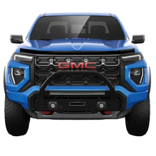 Load image into Gallery viewer, Husky Aeroskin dark smoke hood deflector installed on GMC Canyon