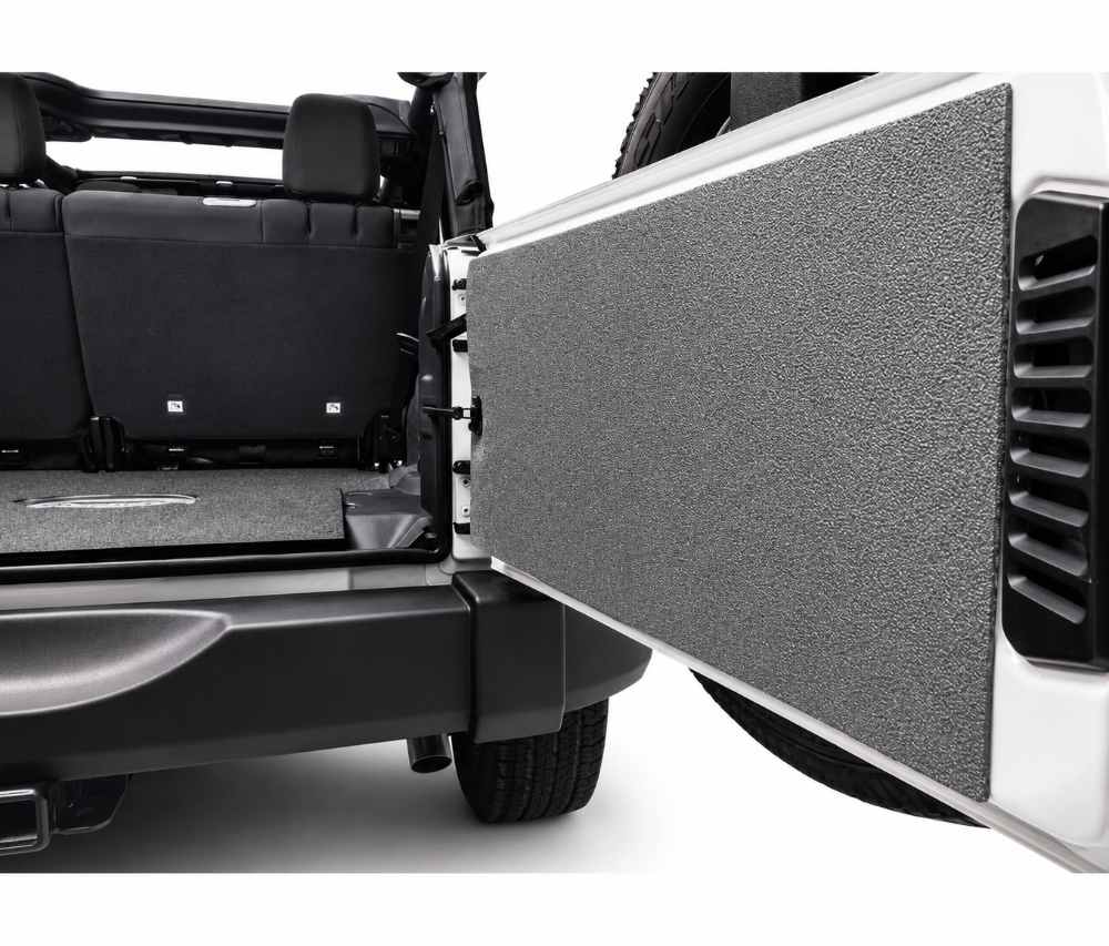 Husky Guardian Comfort Tailgate Mat installed on Jeep Gladiator tailgate for added protection
